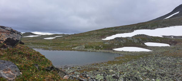 snow and rocks