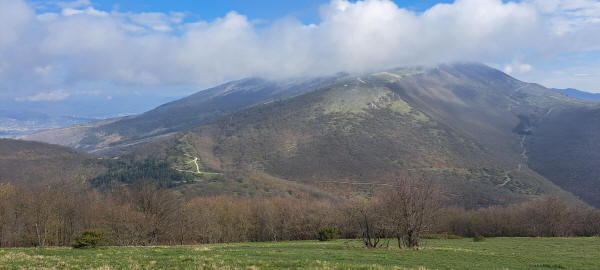 mountain top in clouds