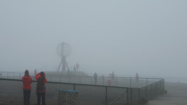 Nordkap in den Wolken